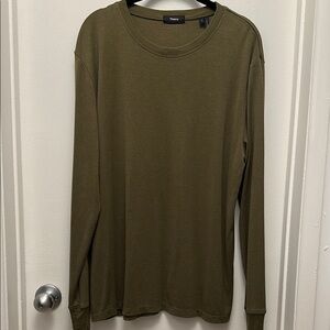 Theory Khaki Long Sleeve Knit Top